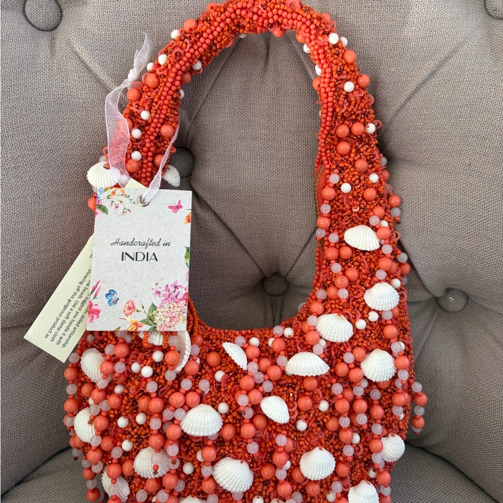 SUMMER EDITION - Made in India Clam Shell Hand-Beaded Shoulder Bag